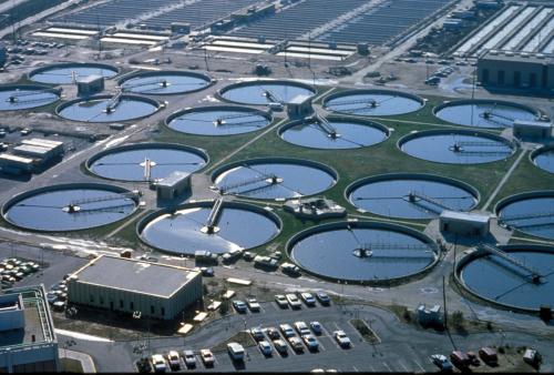 A wastewater treatment plant